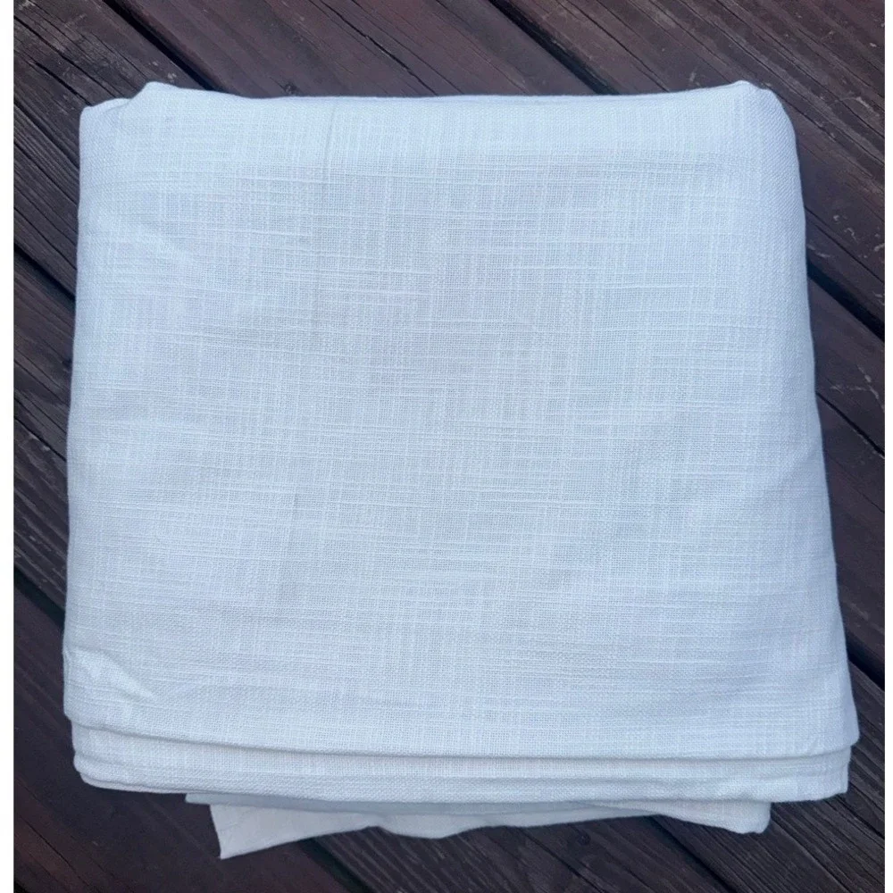 Quince Textured Cotton Curtain Panel Ivory 48x108 Lined Single NWOT